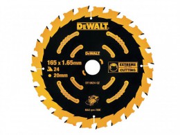 DEWALT Circular Saw Blade 165 x 20mm x 24T Cordless Extreme Framing £17.95
